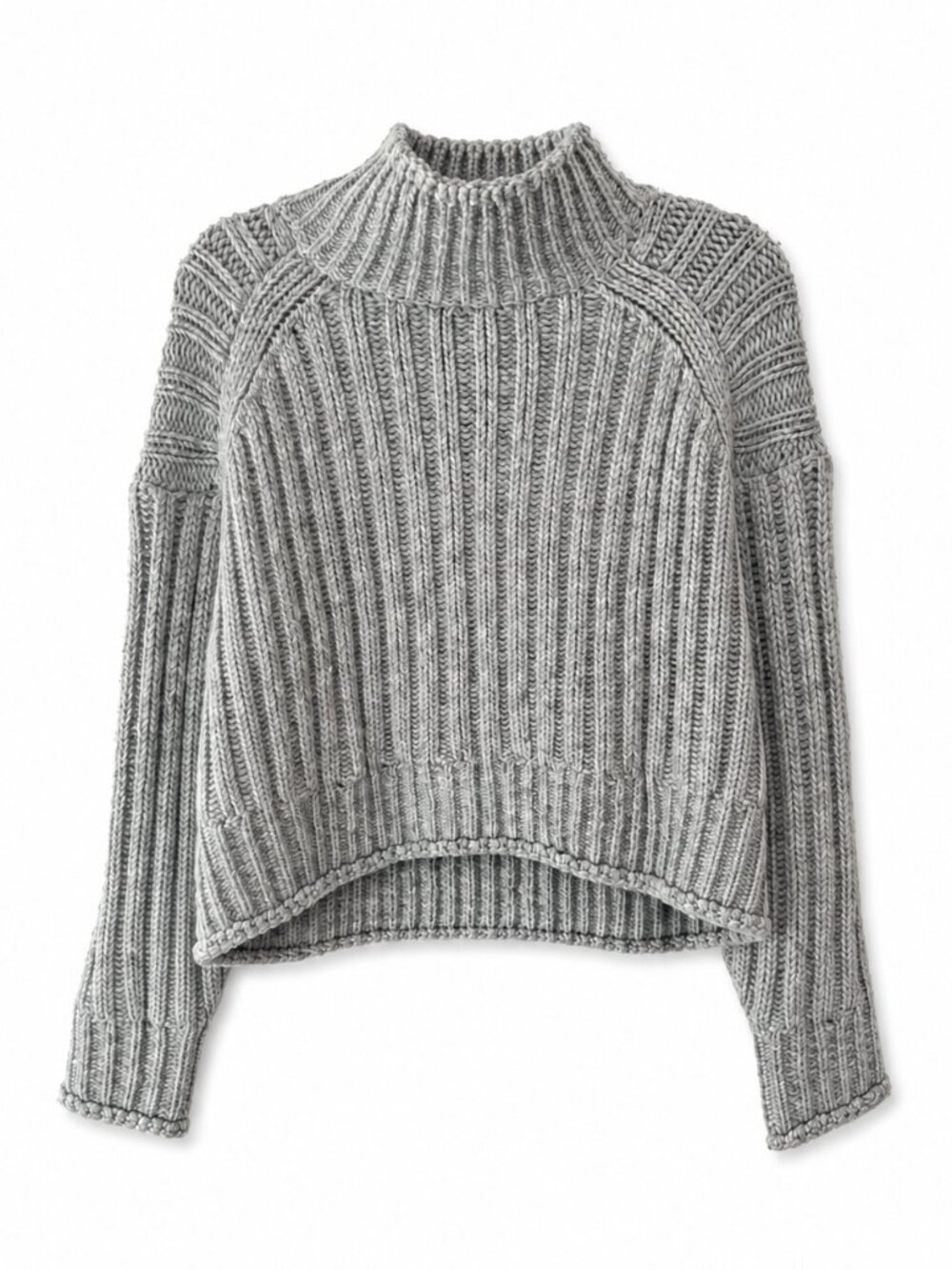 H&M Grey Cable Knit Turtleneck Sweater (Size M)